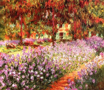  flowers painting - The Garden aka Irises Claude Monet Impressionism Flowers